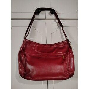 SAS Vintage Red Leather Adjustable Strap Shoulder  Bag Purse Handbag